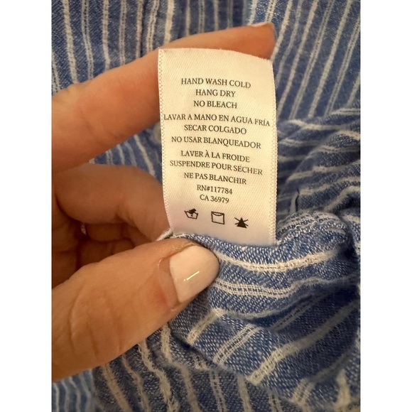 Rails Button Up Shirt Womens Blue White Striped Long Sleeve Coastal size Small - Picture 8 of 9